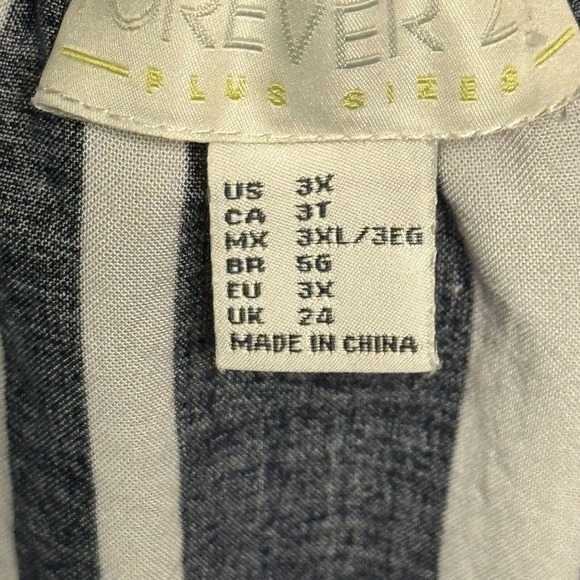 Forever 21 3X Tassel Tie Dress Off Shoulder Striped Blue White Size Rayon - Picture 2 of 3